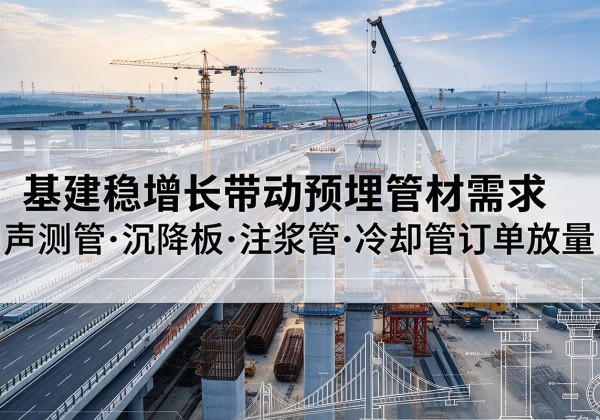 南澳基建稳增长带动预埋监测管材需求，声测管、沉降板、注浆管订单持续放量